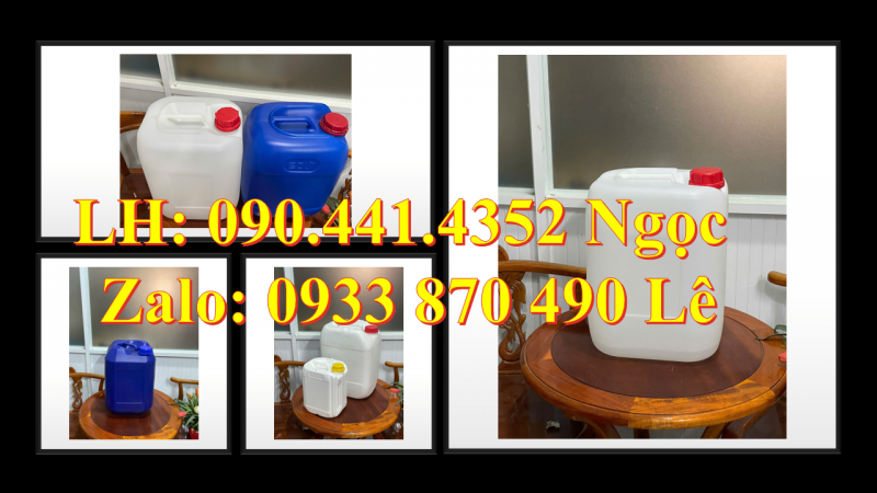 Can nhựa 25 lít vuông đựng muối axit, can nhựa 30 lít đựng hóa chất sinh khí 