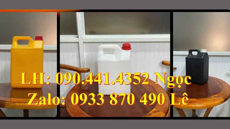 Can 2 lít giá rẻ tại TPHCM, có bán can nhựa 5 lít vuông đựng hóa chất trên 10 màu tại TPHCM 