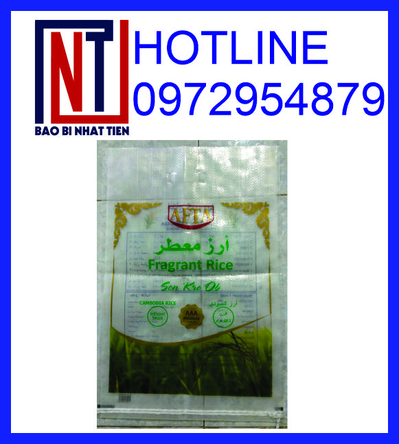Bao bì PP ghép màng BOPP đựng gạo từ 5kg đến 50kg