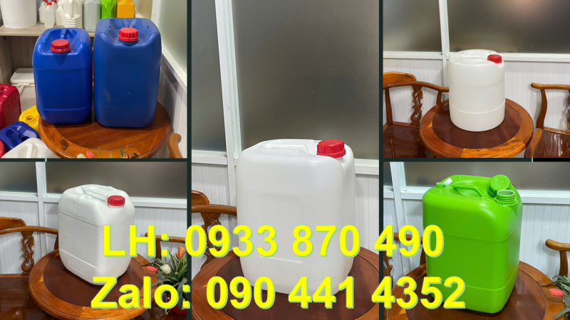 Can nhựa 22 lít, sản xuất can nhựa 24 lít nắp thoát khí, can nhựa 25 lít đựng tròn