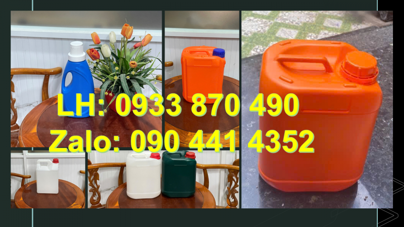 Can nhựa 1 lít HDPE chính phẩm, can nhựa 2 lít tròn, can nhựa 5 lít màu đỏ 
