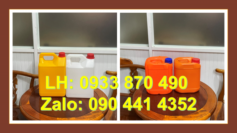 Can nhựa 1 lít HDPE chính phẩm, can nhựa 2 lít tròn, can nhựa 5 lít màu đỏ 