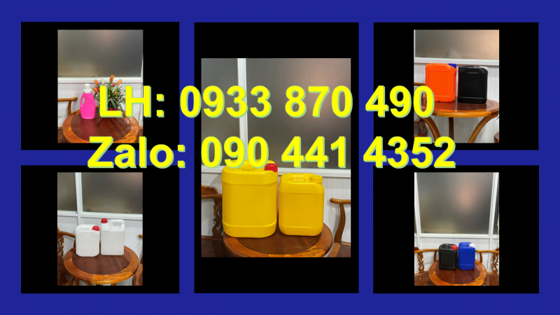 Can nhựa 1 lít HDPE chính phẩm, can nhựa 2 lít tròn, can nhựa 5 lít màu đỏ 
