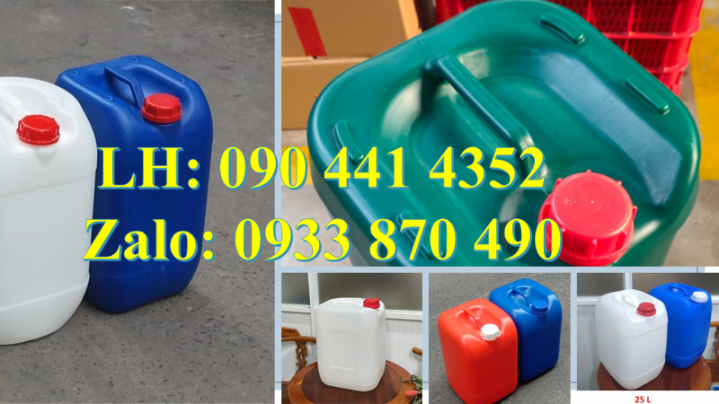 Can 22 lít nhựa HDPE, thùng nhựa vuông 25 lít, can nhựa 30 lít đựng mực nhuộm vải 