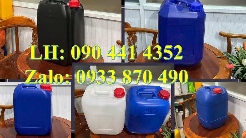 Can 22 lít nhựa HDPE, thùng nhựa vuông 25 lít, can nhựa 30 lít đựng mực nhuộm vải 