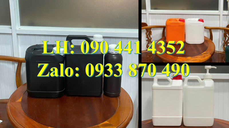 Can nhựa 2 lít đựng dung dịch châm rót xe máy, can nhựa 5 lít đựng nước lau kính