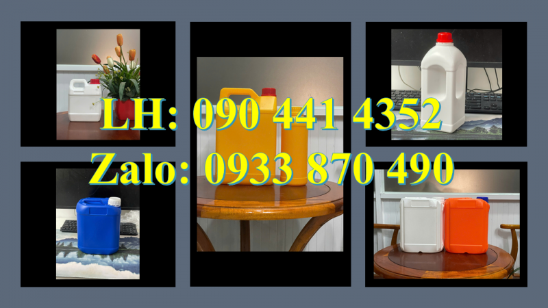 Can nhựa 2 lít đựng dung dịch châm rót xe máy, can nhựa 5 lít đựng nước lau kính
