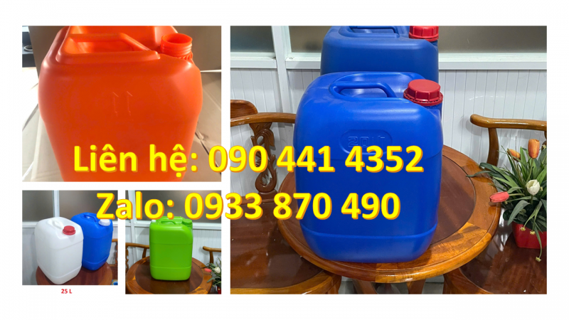 SX can nhựa 22 lít, vỏ can nhựa 24 lít, can nhựa 25 lít đựng chất tẩy rửa nồng độ cao 