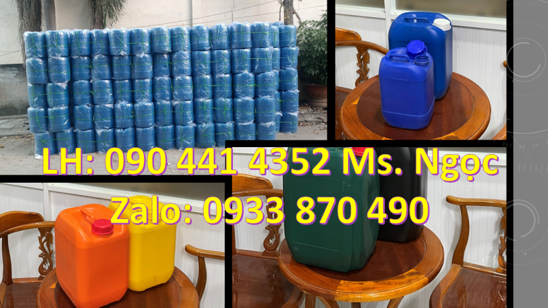 SX can nhựa 20 lít tròn, can nhựa 22 lít đựng hóa chất, can nhựa vuông 24 lít dày 