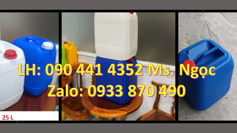 SX can nhựa 20 lít tròn, can nhựa 22 lít đựng hóa chất, can nhựa vuông 24 lít dày 