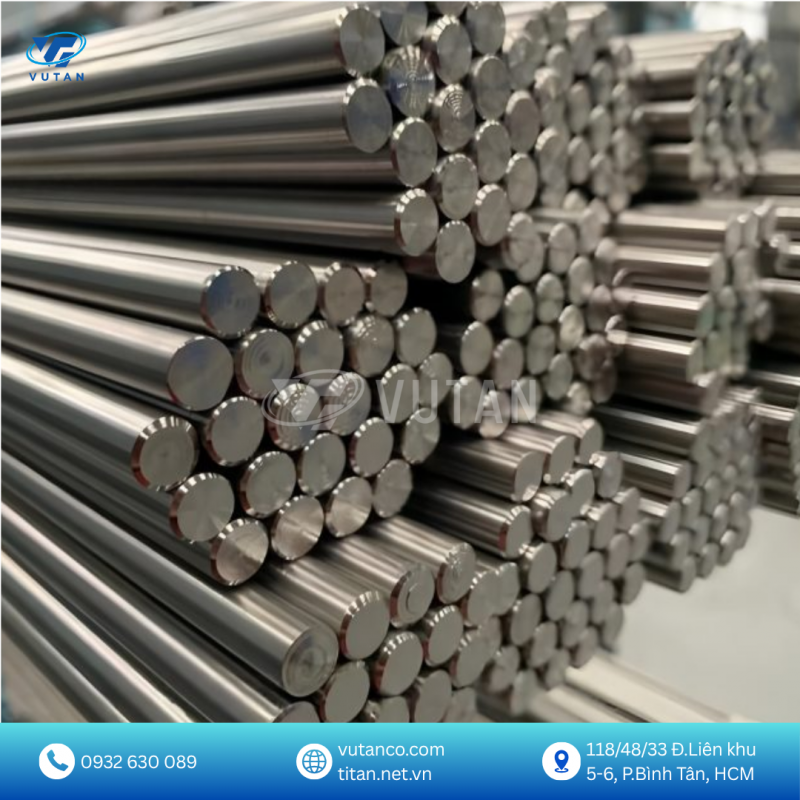 Láp tròn titan - Thanh đặc tròn titan chống ăn mòn - Vũ Tấn titanium