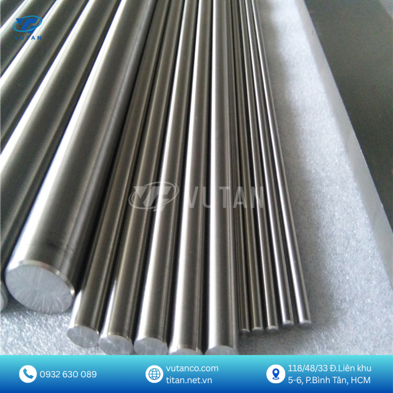 Láp tròn titan - Thanh đặc tròn titan chống ăn mòn - Vũ Tấn titanium