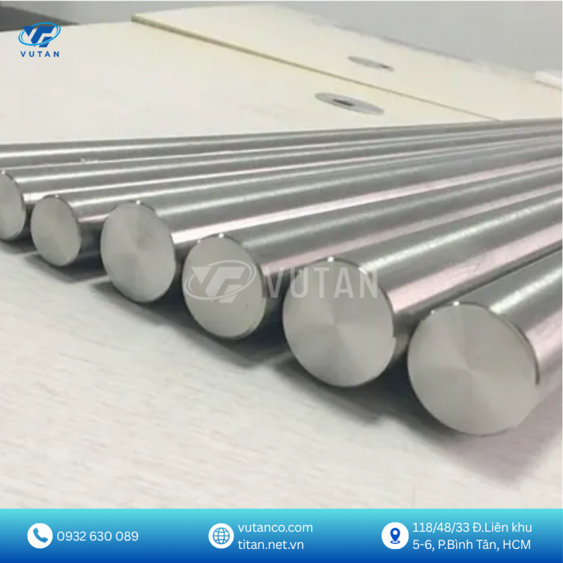 Láp tròn titan - Thanh đặc tròn titan chống ăn mòn - Vũ Tấn titanium