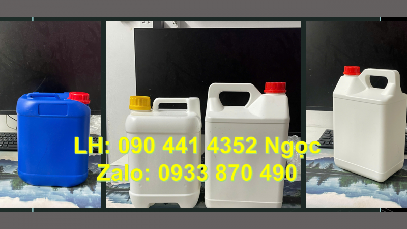 Can chứa 500ml chất lỏng, bình chứa nước lau sàn 1 lít, can nhựa tròn 2 lít đựng hóa chất