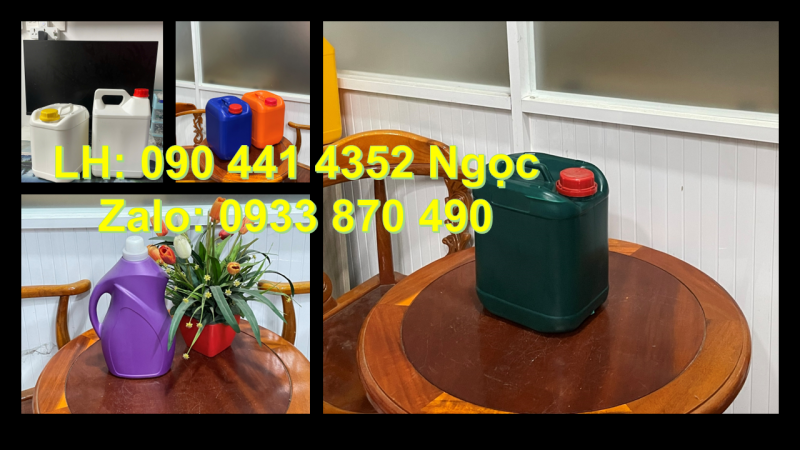 Can chứa 500ml chất lỏng, bình chứa nước lau sàn 1 lít, can nhựa tròn 2 lít đựng hóa chất