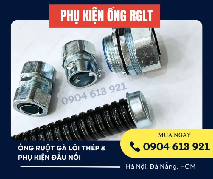 Bán ống ruột gà lõi thép / PG sắt / Đầu khớp nối ống tại Đà Nẵng, HCM, Hà Nội