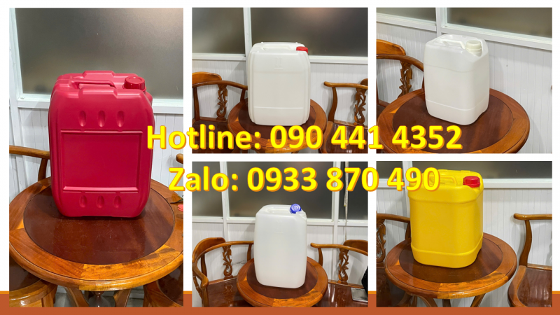 Can nhựa 20 lít đựng hóa chất siêu dày, can nhựa 25 lít vuông đựng hóa chất 