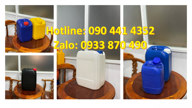 Can nhựa 20 lít đựng hóa chất siêu dày, can nhựa 25 lít vuông đựng hóa chất 