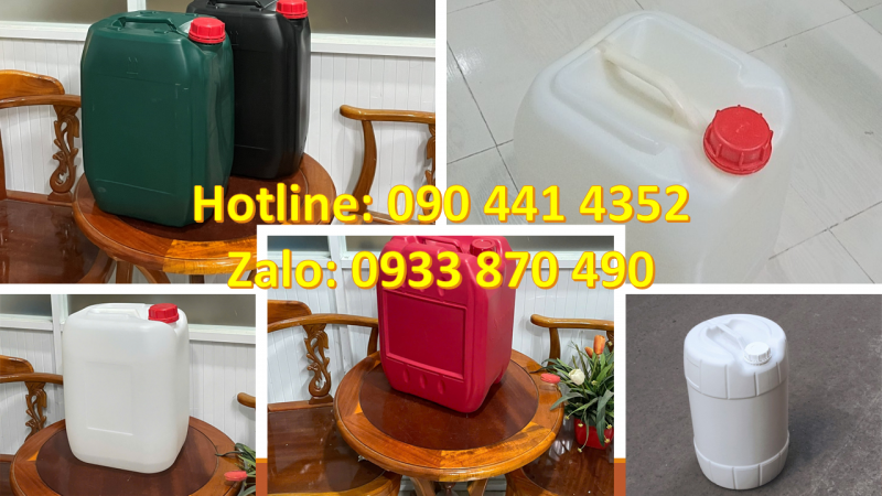Can nhựa 20 lít đựng hóa chất siêu dày, can nhựa 25 lít vuông đựng hóa chất 