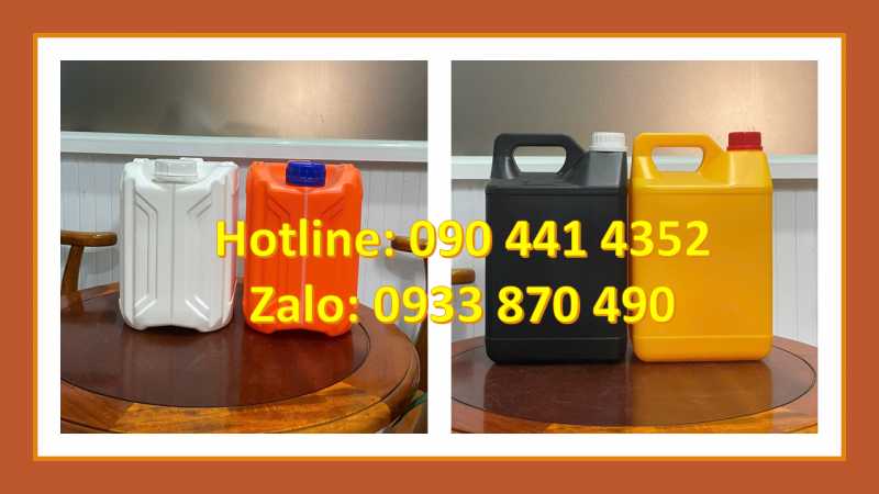 Can nhựa 2 lít đựng dầu máy, can nhựa 5 lít đựng hóa chất ngành may mặc 