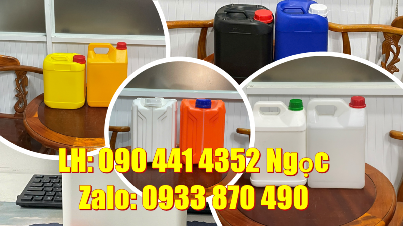 Can nhựa 5 lít đựng cà phê ủ lạnh, can nhựa 2 lít đựng dầu ăn, bình 1 lít đựng mật ong