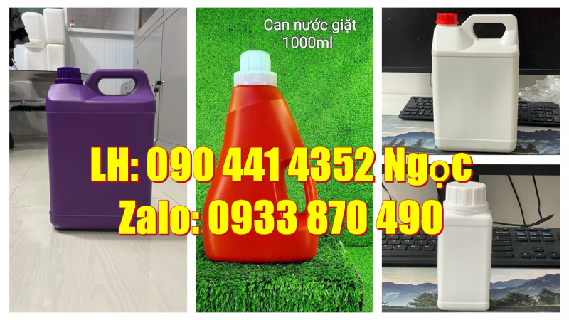 Can nhựa 5 lít đựng cà phê ủ lạnh, can nhựa 2 lít đựng dầu ăn, bình 1 lít đựng mật ong