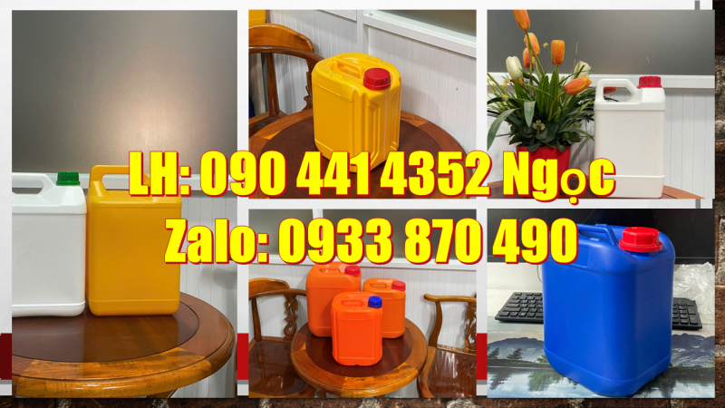 Can nhựa 5 lít đựng cà phê ủ lạnh, can nhựa 2 lít đựng dầu ăn, bình 1 lít đựng mật ong