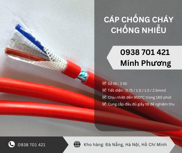 Cáp chống cháy chống nhiễu 2x0.75mm² – Truyền tín hiệu ổn định Thanh Hóa, Bắc Ninh