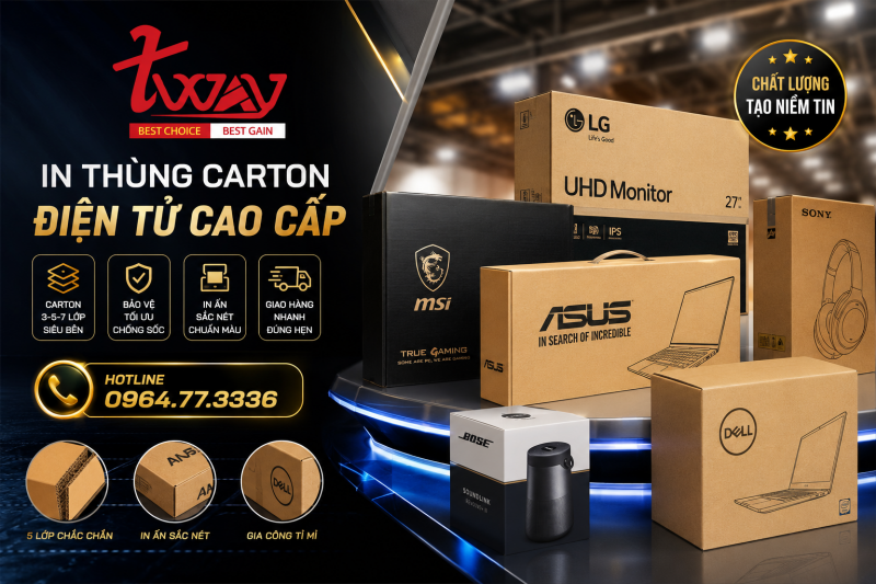Tway - Chuyên cung cấp thùng carton, hộp giấy, túi giấy theo yêu cầu