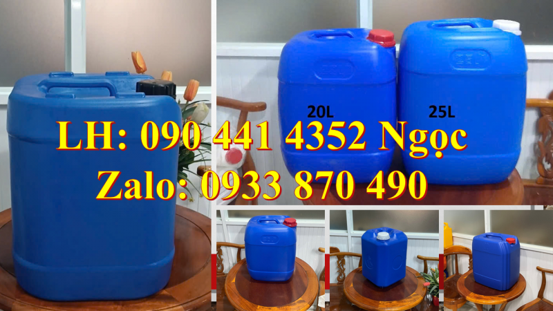 Can nhựa vuông 24 lít, thùng nhựa 25 lít đựng chất tẩy, can nhựa 30 lít đựng thuốc thú y