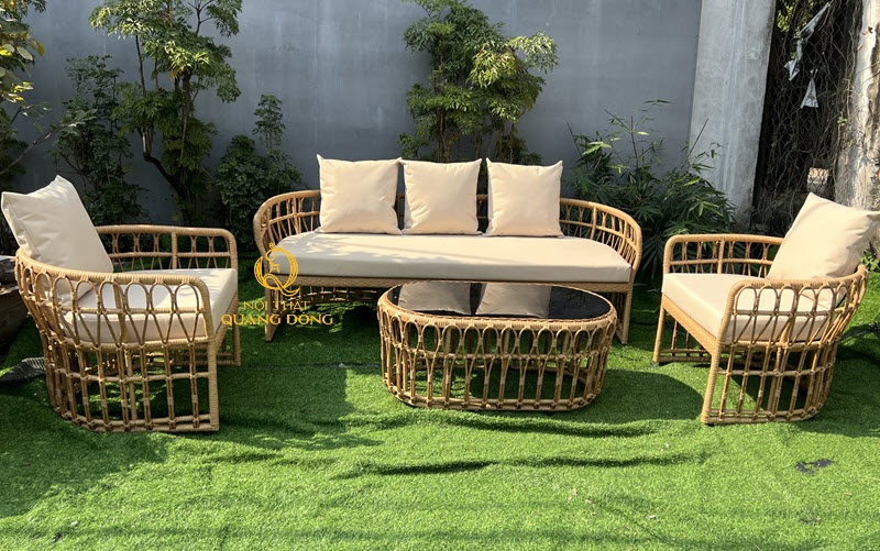 Sofa giả mây ngoài trời