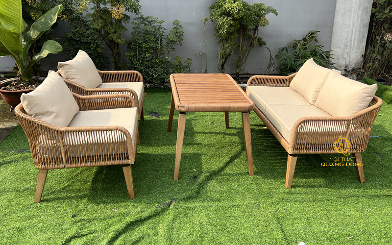 Sofa giả mây ngoài trời