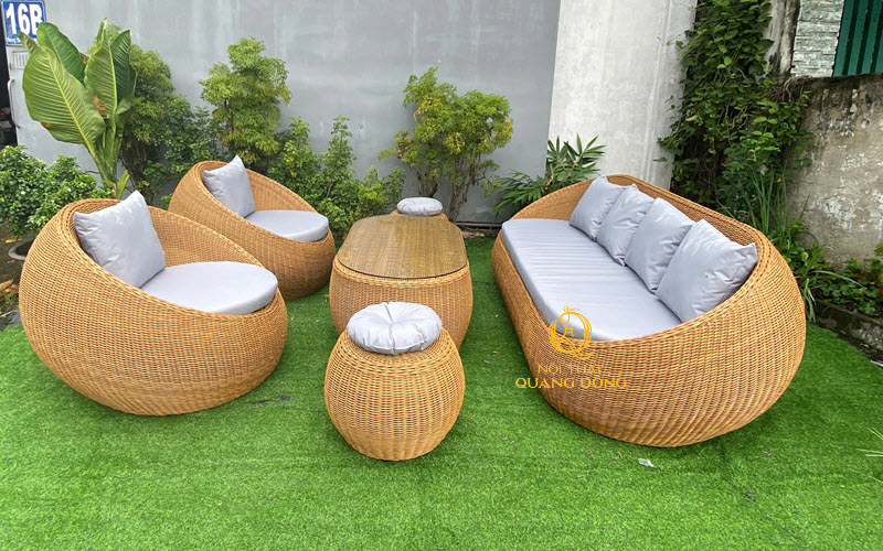 Sofa giả mây ngoài trời