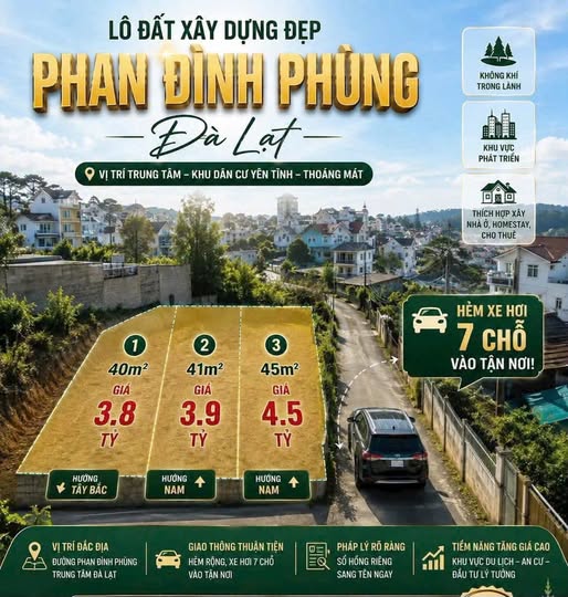 LÔ ĐẤT XÂY DỰNG ĐẸP – PHAN ĐÌNH PHÙNG, ĐÀ LẠT