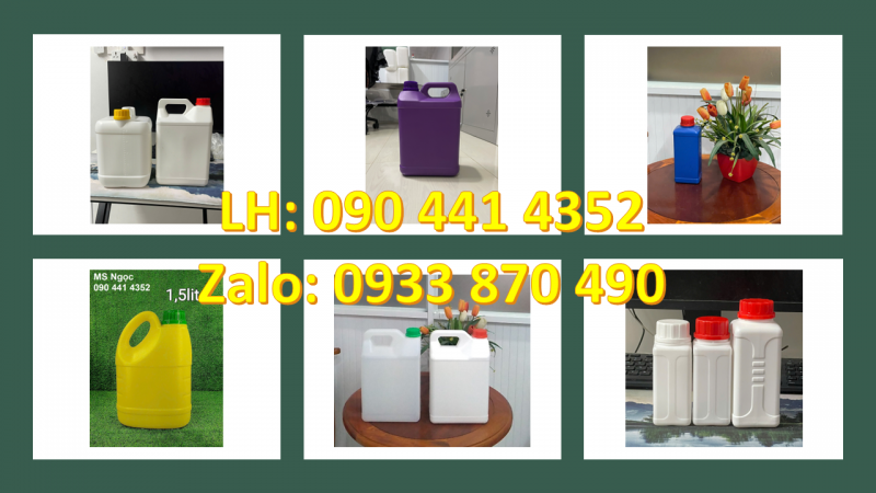 Can nhựa 5 lít màu vàng, can nhựa 2 lít đựng dung dịch vệ sinh máy móc chuyên dụng 