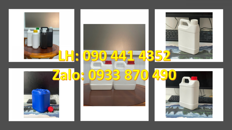 Can nhựa 5 lít màu vàng, can nhựa 2 lít đựng dung dịch vệ sinh máy móc chuyên dụng 