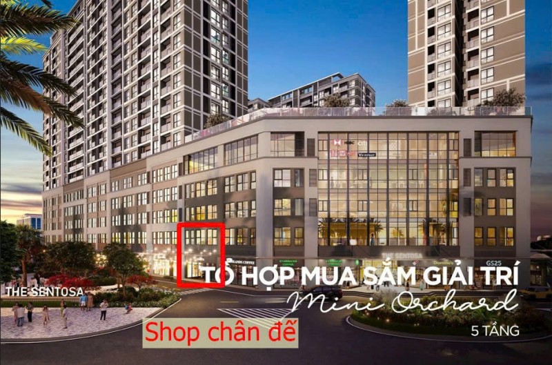 Shop khối đế Sentosa tầng 1,2 mặt Đại lộ nguyễn hoàng cạnh ủy ban phường Hạc Thành