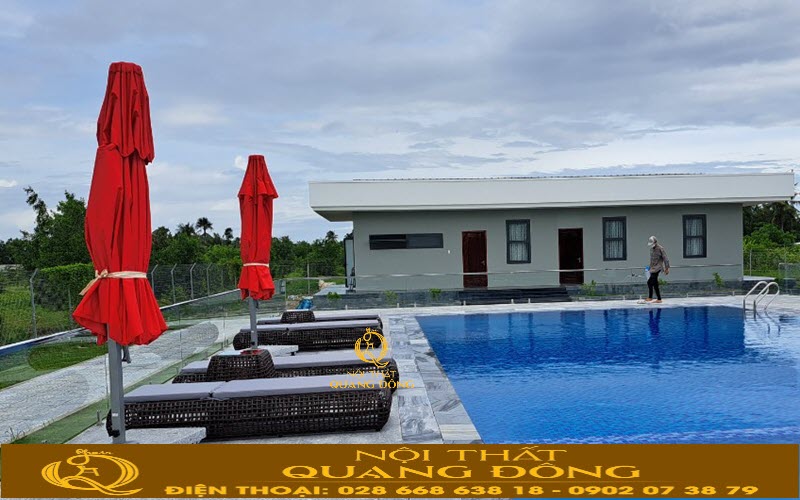 Ghế nằm Hồ Bơi giả mây