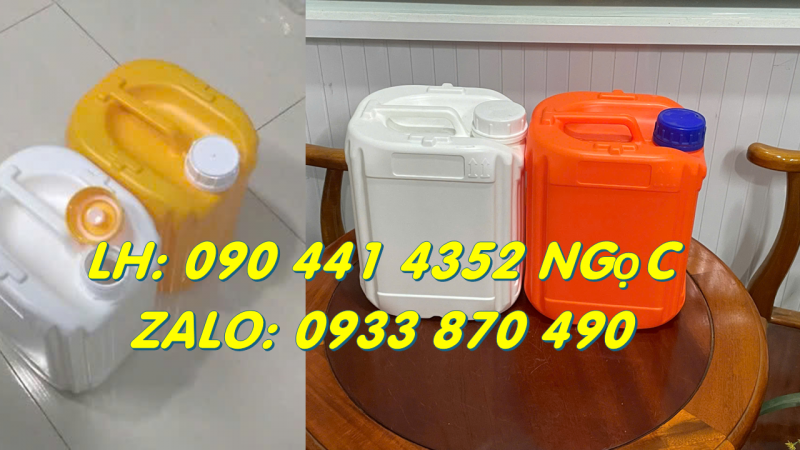 Bình nhựa 0.5 lít vuông, can nhựa 1 lít tròn, vỏ can nhựa 2 lít đựng hóa chất loãng 