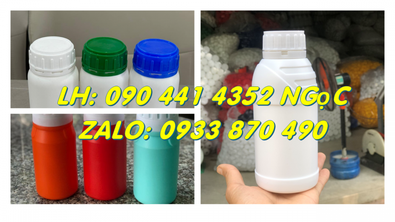 Chai nhựa 1 lít dày, bình nhựa 500ml vòi nhấn, chai 100ml phun sương 