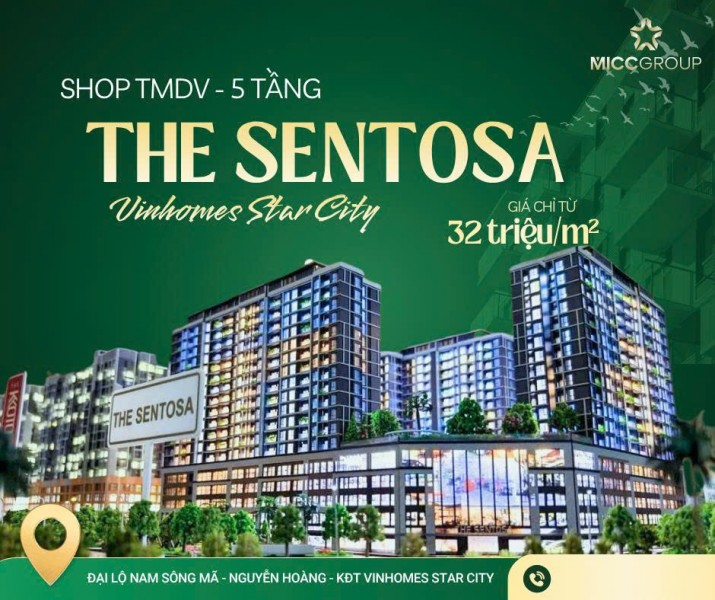 ĐỘC QUYỀN  SHOP TMDV 5 TẦNG TẠI THE SENTOSA - VINHOMES THANH HÓA  KINH DOANH KHÔNG GIỚI HẠN