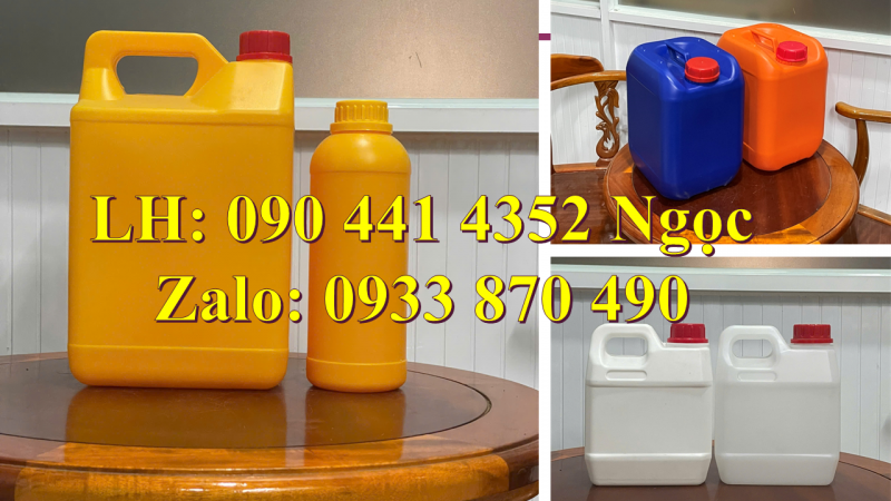 SX can nhựa 0.5 lít cao cấp, can 1 lít an toàn thực phẩm, can nhựa 2 lít màu theo yêu cầu 
