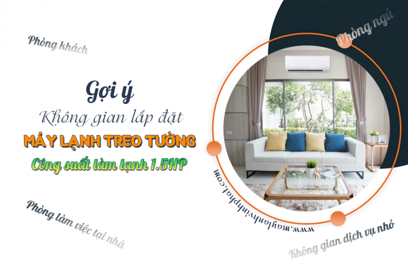  Gợi ý không gian lắp đặt Điều hòa treo tường công suất làm lạnh 1.5HP