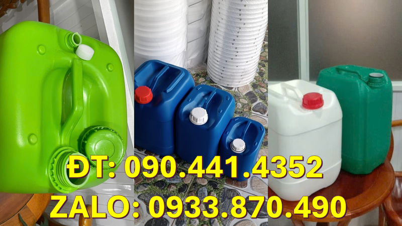 Can nhựa 30 lít đựng thủy ngân, can nhựa 25 lít đựng bazơ, can nhựa 20 lít đựng chất tách 
