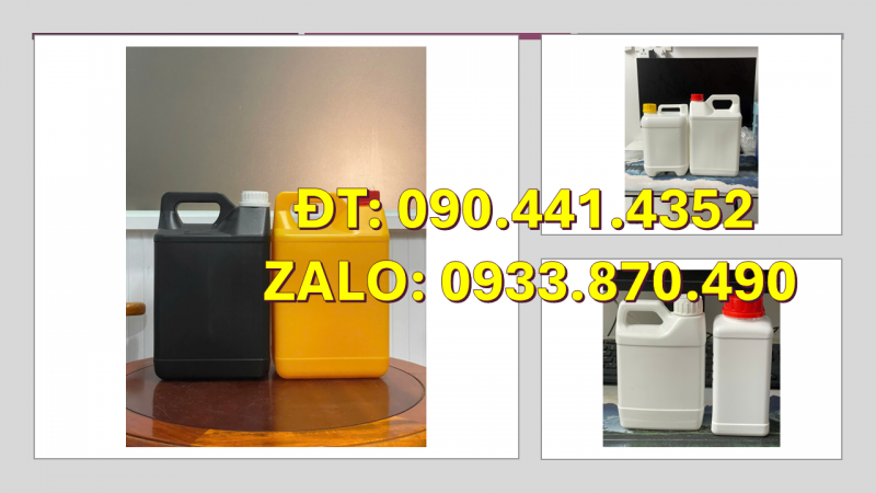 Bao bì 2 lít đựng hóa chất chuyên nghiệp, can nhựa 5 lít an toàn thực phẩm 