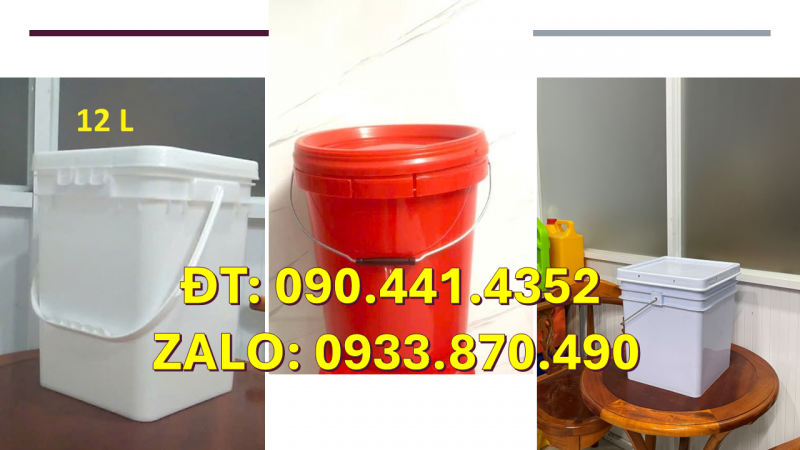 Thùng đựng sơn 5 lít vàng, vỏ thùng sơn tròn 6 lít, thùng sơn 10 lít đựng dầu nhớt 