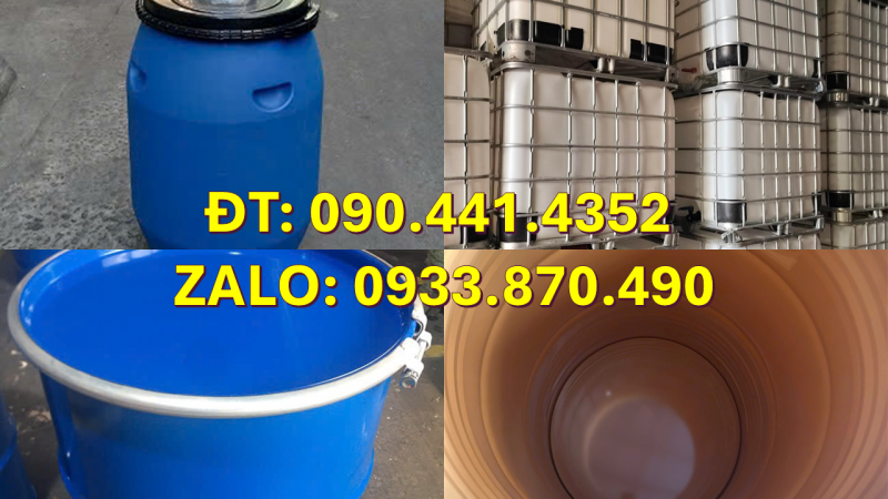 Thùng phuy nhựa đựng hóa chất các dung tích 30 lít – 50 lít – 60 lít – 120 lít – 150 lít – 220 lít 