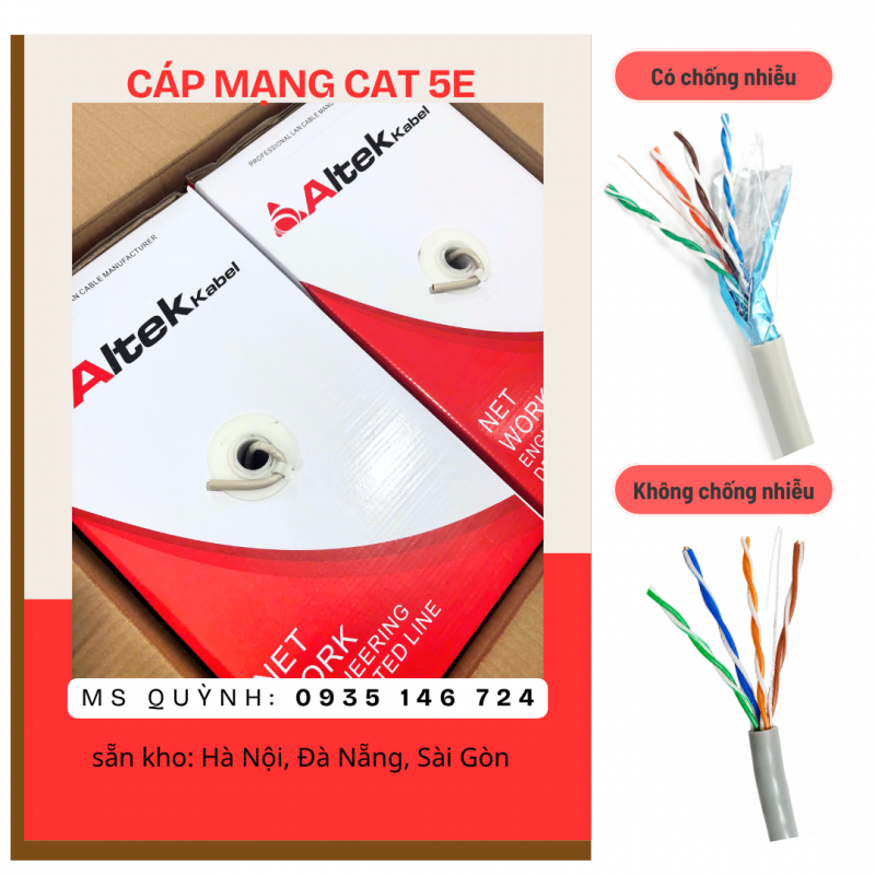 Cáp mạng cat 5e UTP5E Altek Kabel