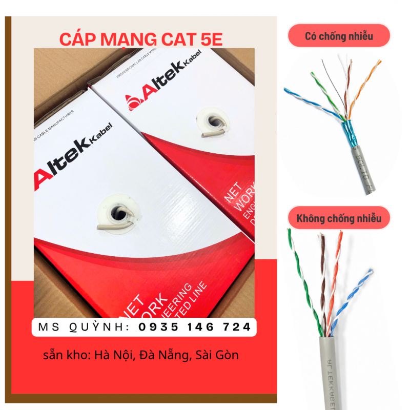 Cáp mạng cat 5e UTP5E Altek Kabel