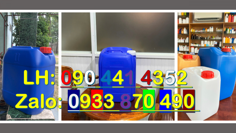Can nhựa 24 lít đựng nông dược pha loãng, can nhựa 22 lít đựng chất xúc tác hóa học 